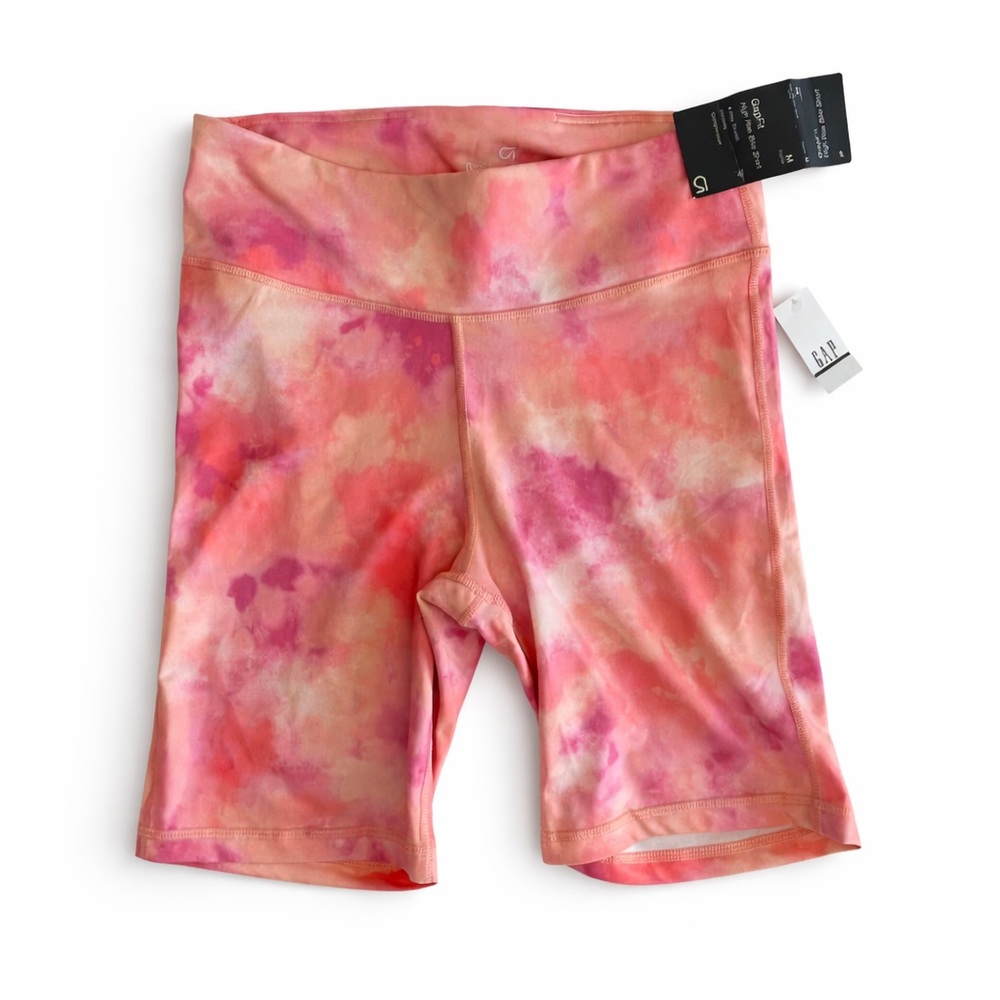 GAP Women's Pink Tie-Dye Bike Shorts